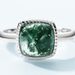 new Sugar Tower Natural Water Grass Agate Ring S925 Silver Inlaid Green Moss Stone Finger Ring Simple Customization_ipsvogv.com