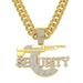 New Full Diamond Sniper Gun SEQRITY Letter Men's Personalized Cuban Chain Pendant Jewelry_ipsvogv.com