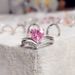 Caoshi Luxury Crown Valentine's Day New Micro Inlaid V-shaped Love Ring Kwai Live Online_ipsvogv.com