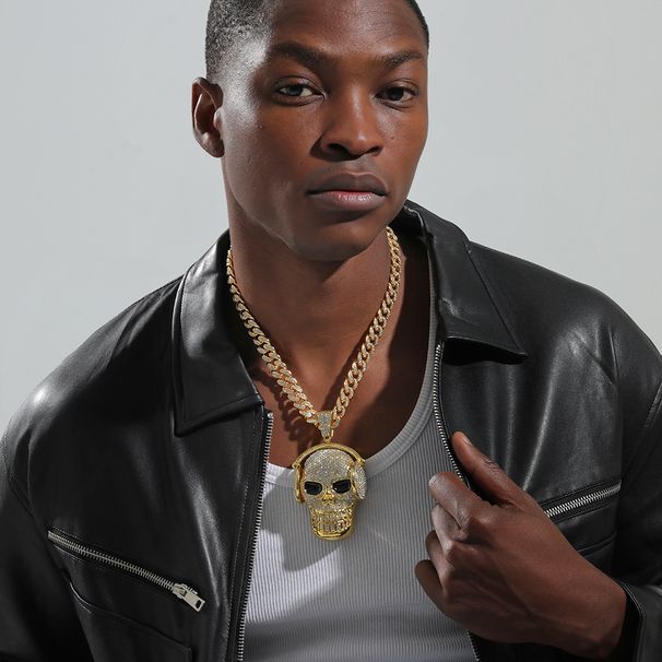 Extra Large Exaggerated Skull Pendant Full Of Diamond Hip Hop Cuban Chain Luxury Pedant Ghost Head Jewelry_ipsvogv.com