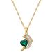 】 Green 【 Love Dolphin Light Luxury Charm Gorgeous Full Diamond Necklace Women's Versatile Clavicle Titanium Steel Chain 【 】_ipsvogv.com