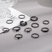 Hot Selling 12 Piece Set With Adjustable Chain, Butterfly Heart Electrophoresis Black Ring_ipsvogv.com