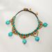 Bohemian Style Vacation Turquoise Round Beach Anklet Handmade Woven Beaded Copper Bead Women's Foot Jewelry_ipsvogv.com