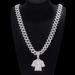 Diamond studded No. 7 jersey pendant, alloy Cuban chain, new style set, daily wear, hip hop style necklace_ipsvogv.com