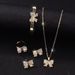 Fashion all match butterfly light luxury simple style necklace earrings bracelet ring 4 piece set set_ipsvogv.com