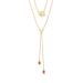 Double Layer Red Bean Ice Cream Water Drop Necklace Female Element Crystal Clavicle Chain_ipsvogv.com
