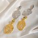 INS Style Brass Fashionable Elegant Women's Versatile Gold Exaggerated Personality Long Leaf Earrings_ipsvogv.com