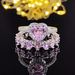 Exaggerated Plain Ring, Pink, Small, and High Quality, Colorless Combination Ring, Female Z2_ipsvogv.com