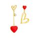 Unisex new creative personality niche asymmetrical hollow love titanium steel hanging earrings_ipsvogv.com