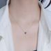 Women's Jewelry 925 Sterling Silver Hexagonal Amethyst Zircon Pendant Necklace Light Luxury Ins Simple Geometric Colored Gem Clavicle Chain_ipsvogv.com