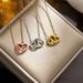 Love Double Ring Titanium Steel Necklace for Women's Gold Light Luxury, Design Sense, Temperament, Network Red Collar_ipsvogv.com