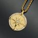 Fashion new stainless steel dot diamond solid bottom compass pendant personality men and women hip hop necklace_ipsvogv.com
