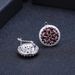 Temperament Natural Gemstone Earrings Light Luxury Inlaid Ruby S925 Sterling Silver Silver Crystal Earrings Earrings_ipsvogv.com