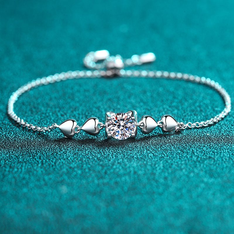 Mosang Diamond S Pure Silver Female Plating PT950 Gold Fashion Bracelet Style Straight_ipsvogv.com