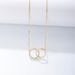 Women's Jewelry S925 Sterling Silver Fashion Personality Simple Diamond Double Circle Double Ring Necklace Set Chain Clavicle Chain_ipsvogv.com