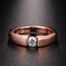 Simple single diamond wedding rings, couple rings, men's rings, rose gold plated rings_ipsvogv.com