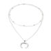 New Fashion Jewelry Bohemian Double Cornered Crescent Layered Women's Collarbone Necklace_ipsvogv.com