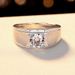 S925 Sterling Silver Men's Ring Domineering And Fashionable Moissanite 1ct Opening Adjustable New Frosted Diamond Ring_ipsvogv.com