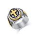 Literary Retro Praying Hands Cross Titanium Steel Ring Men's Single Rings Hip Hop HIPHOP Jewelry_ipsvogv.com