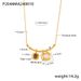 French Two-color Asymmetrical Square Pendant Necklace Plated With Real Gold, Light Luxury, Minimalist Style Titanium_ipsvogv.com