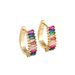 Brass With Real Gold Plating Fashionable And Colorful Zircon, Luxury U Shaped High End Ladies Earrings_ipsvogv.com