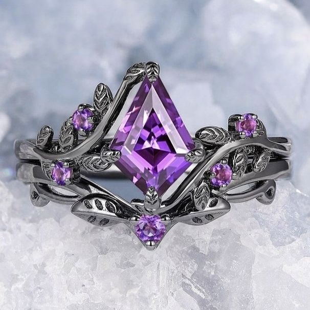 Sanjie Style New Irregular Diamond Female Instagram Creative Branch Cross Gun Black Matching Ring_ipsvogv.com