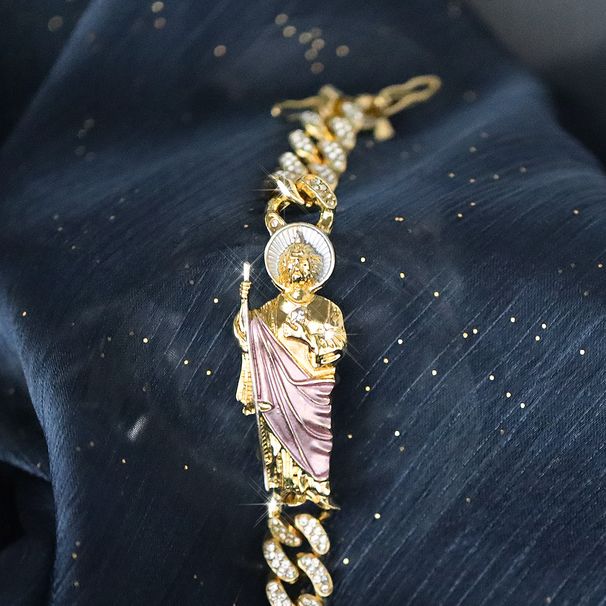 New 12mm Trendy Creative Portrait Alloy Rhinestone Hip-Hop Bracelet_ipsvogv.com