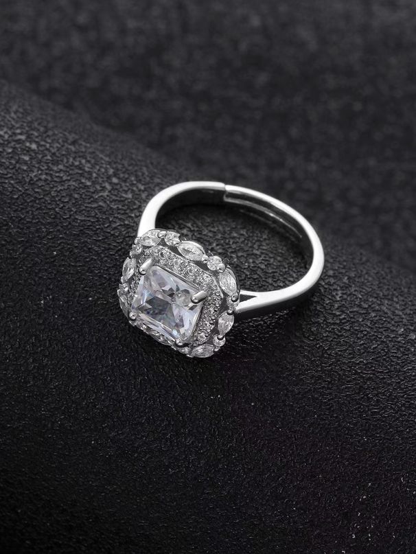 New four piece luxury classic women's jewelry set zinc alloy diamond necklace bracelet earring ring set_ipsvogv.com