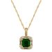 【 Titanium Steel 】 Necklace Earring Light Luxury Full Diamond Green Square Personalized Temperament Banquet Earrings Set_ipsvogv.com