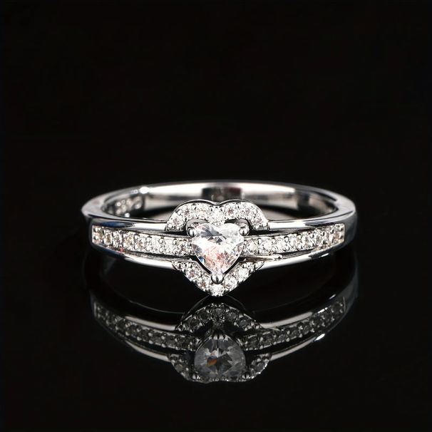 Hot Selling Double Peach Heart Design Ring For Women, Full Of Diamonds Inlaid With Zircon, Sweet And Exquisite Fashion Ring_ipsvogv.com