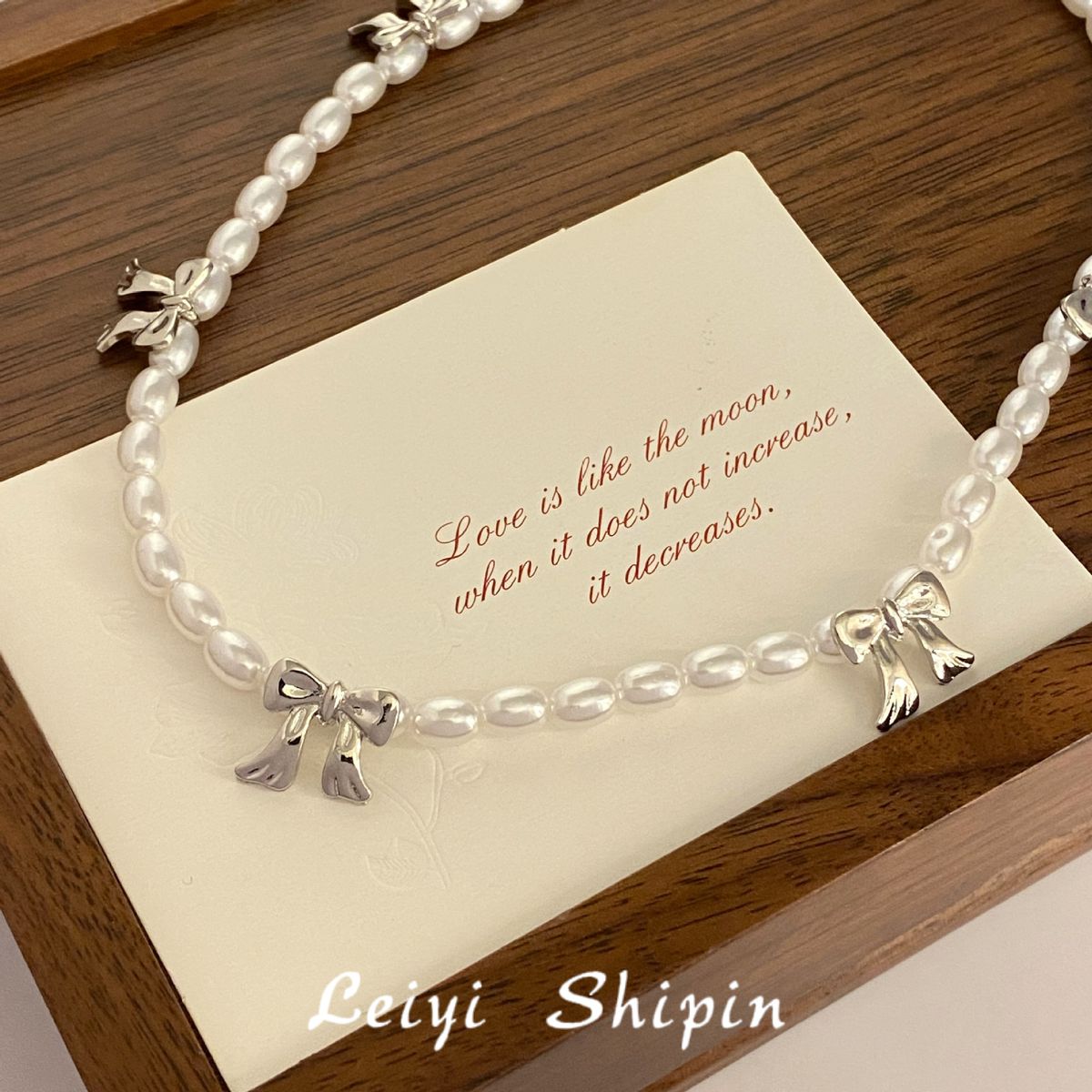 Ribbon Bowknot Pearl Necklace Sweet Cute Niche Versatile Beaded Choker Elegant High-end Clavicle Chain_ipsvogv.com