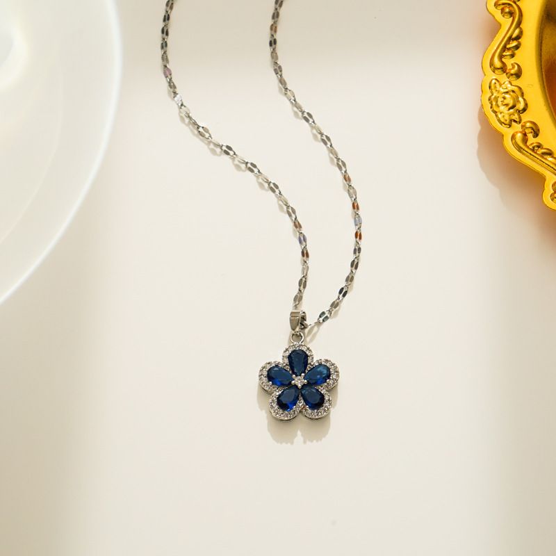 Necklace, Female Internet Celebrity, Fashionable, Light Luxury, Zirconia Flower, Niche Design, Versatile, Simple_ipsvogv.com