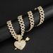 Personalized one arrow through the heart pendant heart shaped full diamond fashion street hip hop diamond Cuban necklace_ipsvogv.com