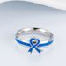 Caring for autistic children blue ribbon titanium steel ring autism care day blue action ring_ipsvogv.com