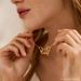 Stainless Steel English Letter Name Necklace DIY Hollow Cat And Dog Ear Collarbone Chain Pendant_ipsvogv.com