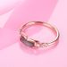 Love Black Shell Titanium Steel Women's Japanese And Korean Edition Personalized Plating 18 Rose Gold Ring Non Fading_ipsvogv.com