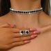 Women’s Jewelry Set Fashion High Quality Sparkling Crystal Necklace Earrings Set Rhinestone Necklace Earrings Dance Performance Accessories_ipsvogv.com