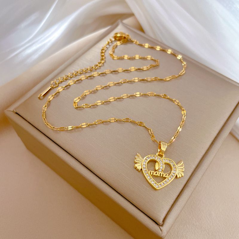 】 Love 【 Angel Light Luxury Banquet Necklace Female Internet Celebrity Versatile Clavicle Titanium Steel Chain 【 】_ipsvogv.com