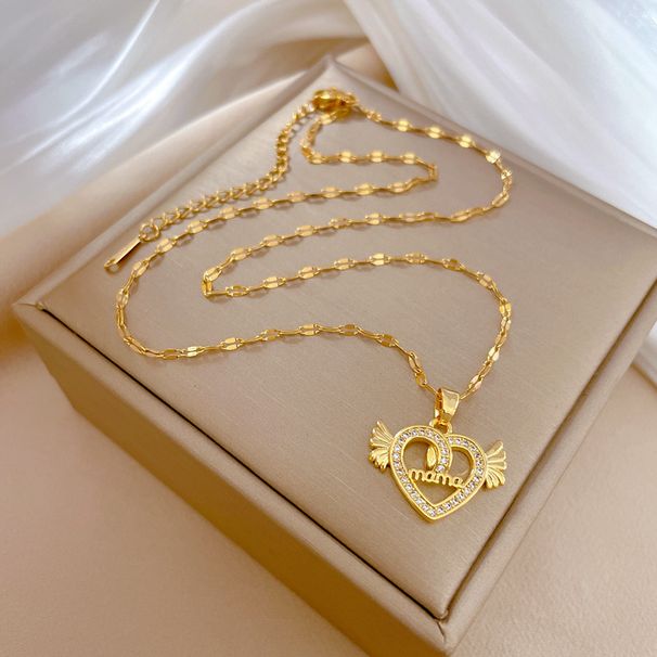 】 Love 【 Angel Light Luxury Banquet Necklace Female Internet Celebrity Versatile Clavicle Titanium Steel Chain 【 】_ipsvogv.com