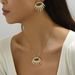 Fashion commuting women's earring necklace set with diamond studded Devil's Eye earrings, niche design, long chain,_ipsvogv.com
