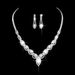 Luxury Bridal Jewelry Set - Diamond & Zircon Necklace, Earrings & Bracelet For Wedding & Bridesmaid_ipsvogv.com