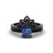 Sanjie's New Gun Black Matching Ring Inlaid With Colorful Zircon Rings For Women's Accessories_ipsvogv.com