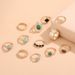 New Ethnic Style Set Of 12 Black Turquoise Carved Rose Rings For Women_ipsvogv.com