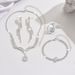 Women’s Jewelry Set Fashion Versatile Niche Korean Fashion Zircon Jewelry Bride Wedding V Neck Jewelry Wedding Dress Earrings Necklace Set_ipsvogv.com