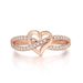 Fashion heart shaped women's engagement ring zircon micro inlaid real gold plated_ipsvogv.com
