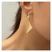 Unisex Niche Earrings Alloy Hollow Oblique Four Sided Long Earrings Simple Earrings_ipsvogv.com