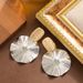 Fashionable Exaggerated Cold Style Pleated Circular For Women With A Sense Of Luxury, Simple Silver Needle Earrings_ipsvogv.com
