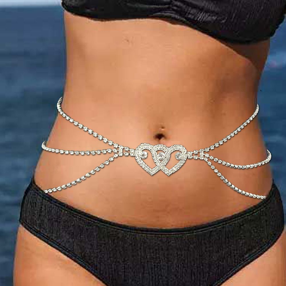 New Sexy Double Love Waist Chain Ladies Seaside Bikini Multi-layer Body Chain Waist Chain_ipsvogv.com