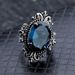 Cao Shifeng Royal New Exaggerated Blue Mirror Personalized Lace Ring_ipsvogv.com
