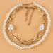 Retro Alloy Cross Chain Necklace Cross Border Sweet Style Special Shaped Pearl Necklace For Women_ipsvogv.com